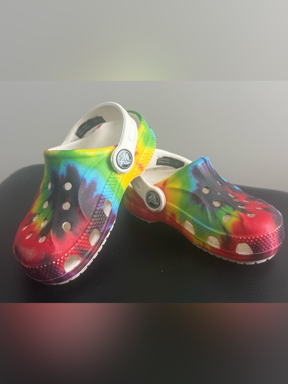 Toddler Tie-Dye Clog Shoes with White Strap